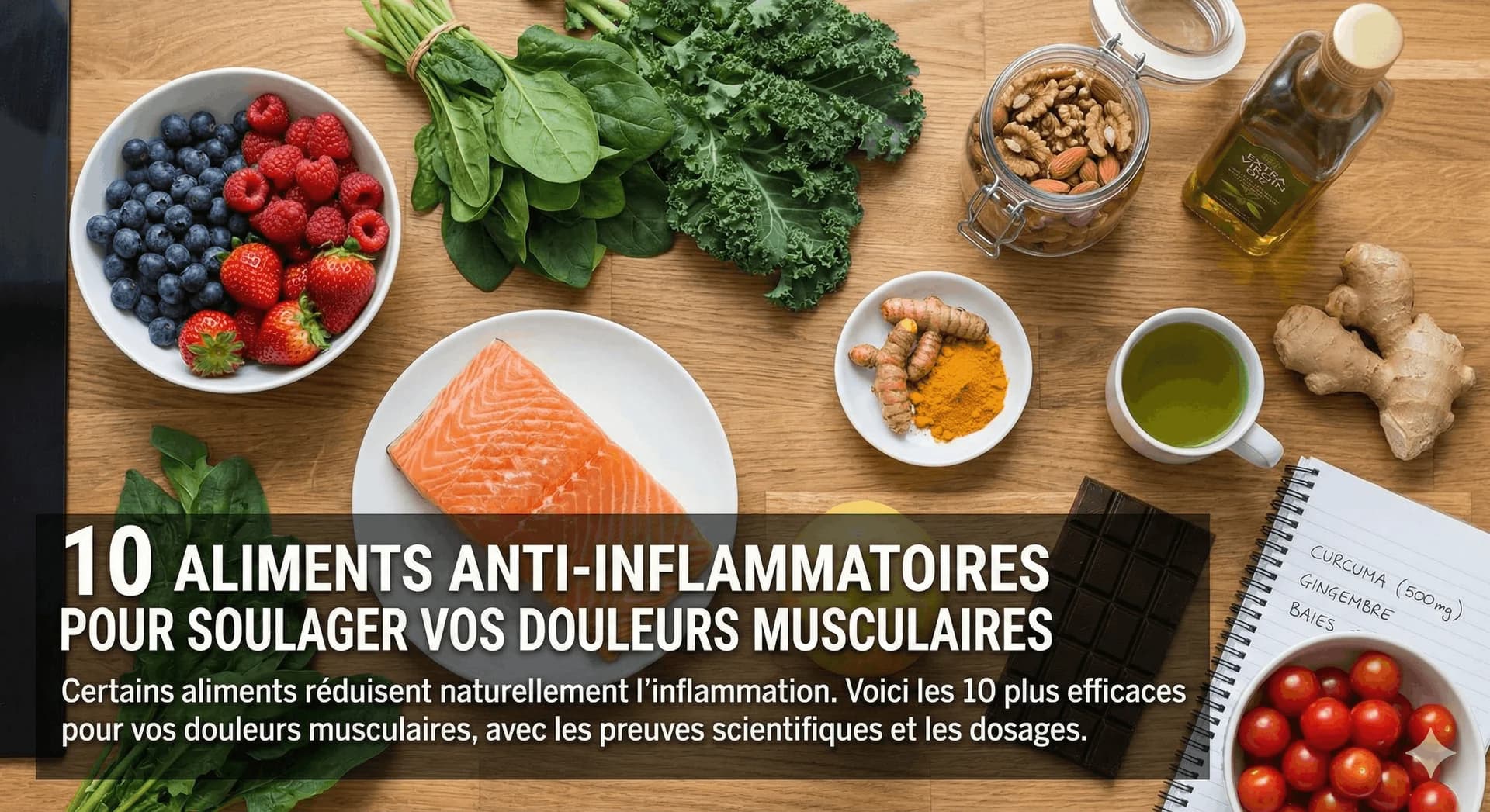 10 aliments anti-inflammatoires pour soulager vos douleurs musculaires