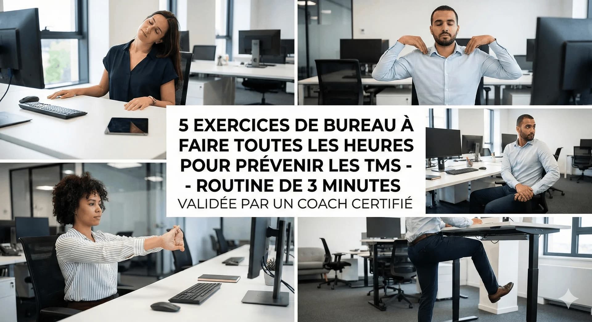 5 exercices de bureau à faire toutes les heures pour prévenir les TMS - Prévention & Santé