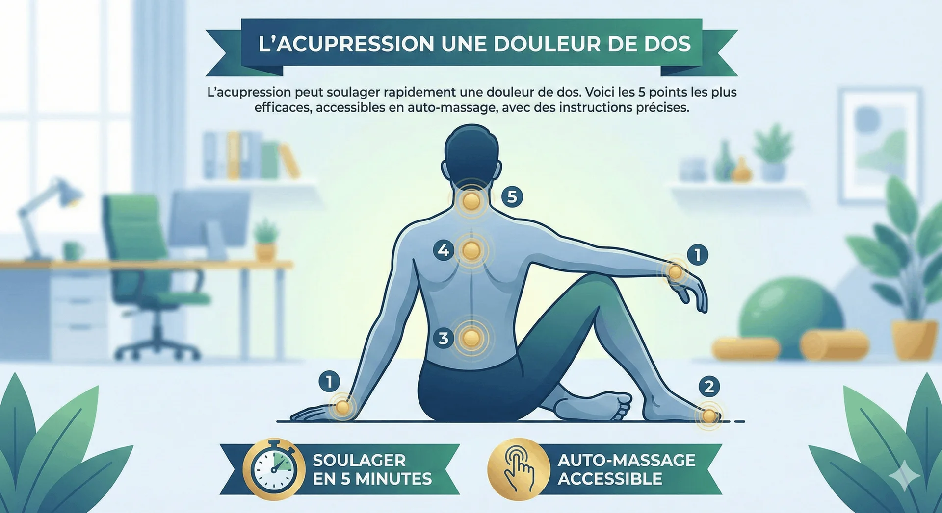 5 points d'acupression pour soulager un mal de dos en 5 minutes