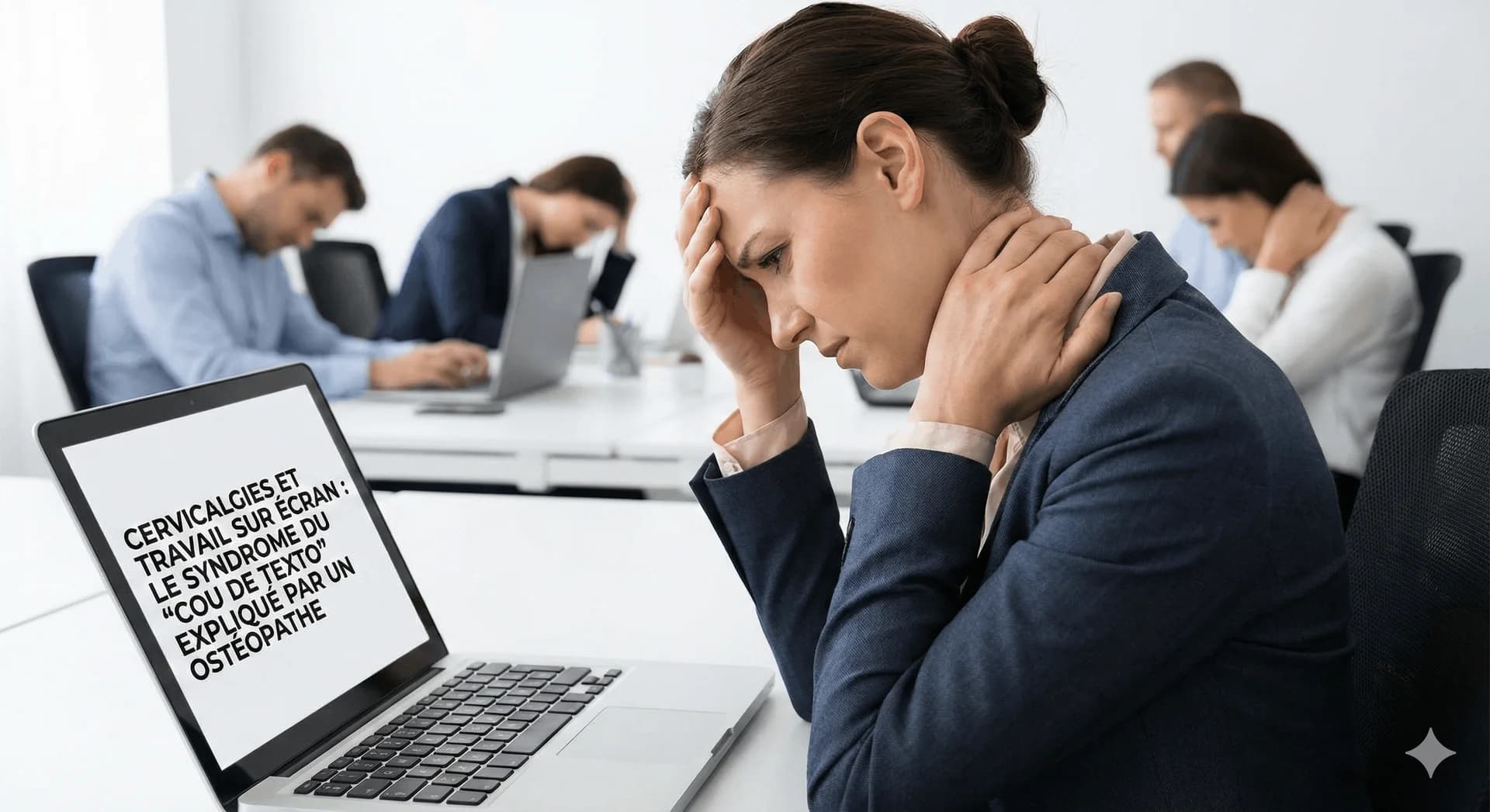 Cervicalgies et travail sur écran : le syndrome du "cou de texto" expliqué par un ostéopathe - Prévention & Santé