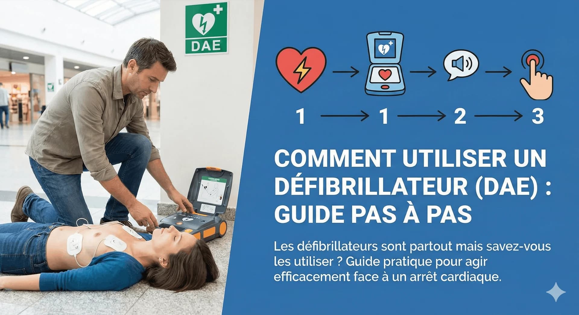 Comment utiliser un défibrillateur (DAE) : guide pas à pas