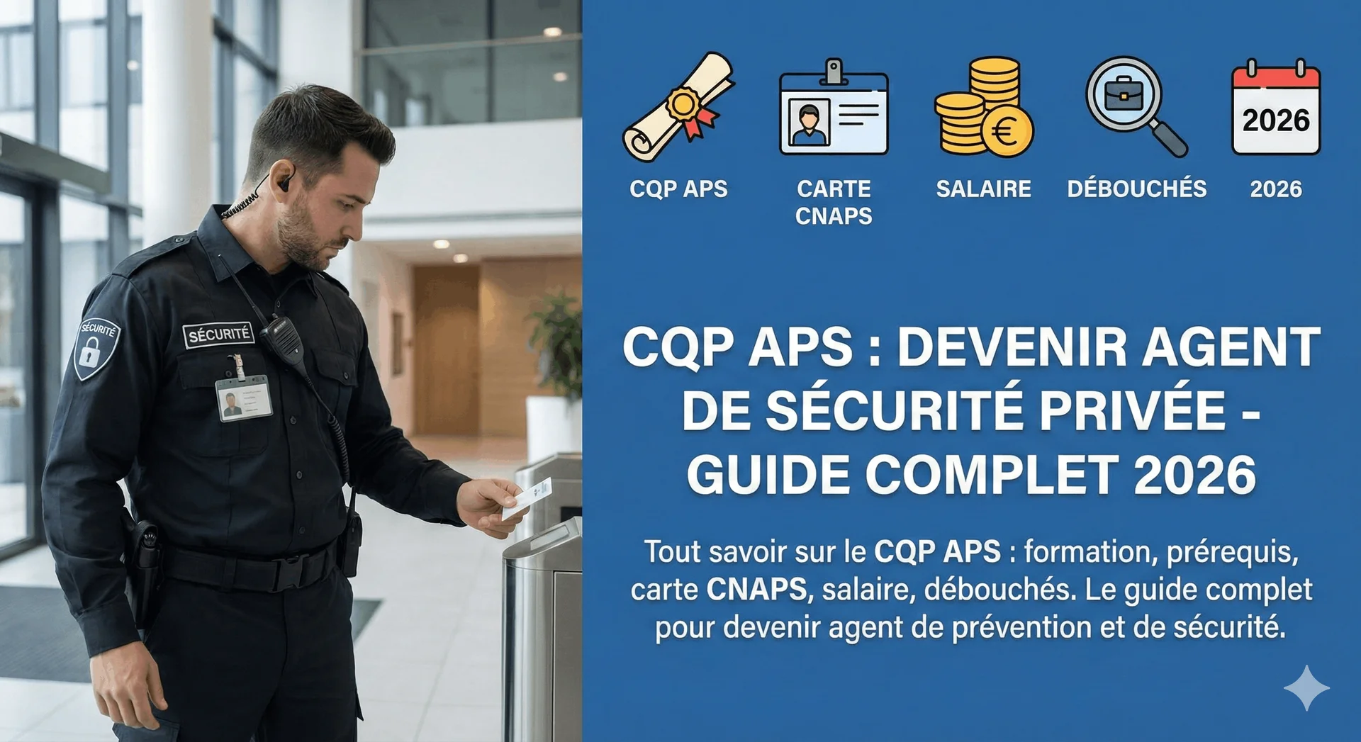 CQP APS : devenir agent de sécurité privée - Guide complet 2026