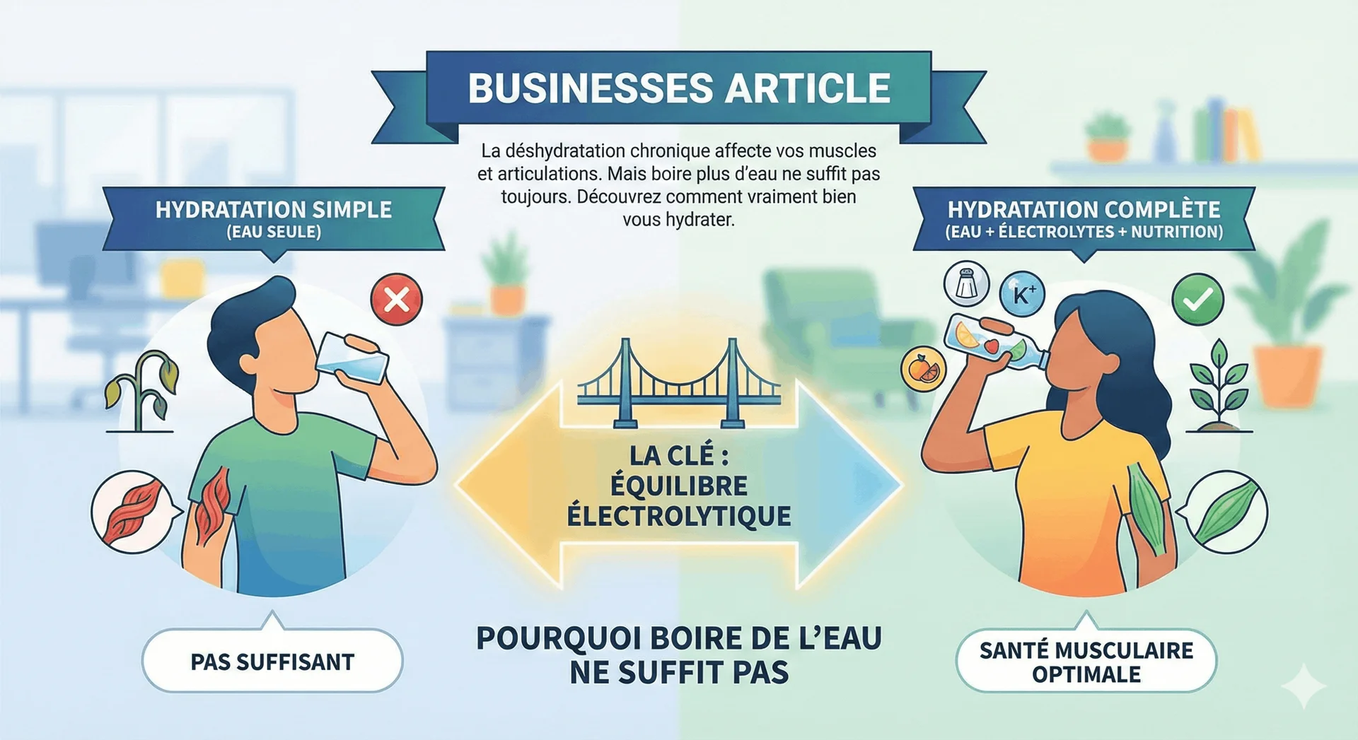 Hydratation et santé musculaire : pourquoi boire de l'eau ne suffit pas