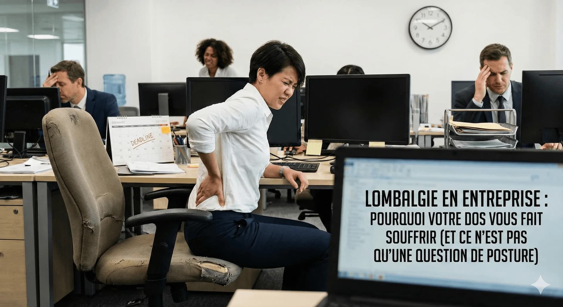 Lombalgie en entreprise : pourquoi votre dos vous fait souffrir (et ce n'est pas qu'une question de posture) - Prévention & Santé