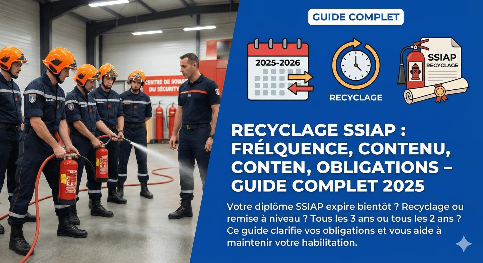Recyclage SSIAP : fréquence, contenu, obligations – Guide complet 2025