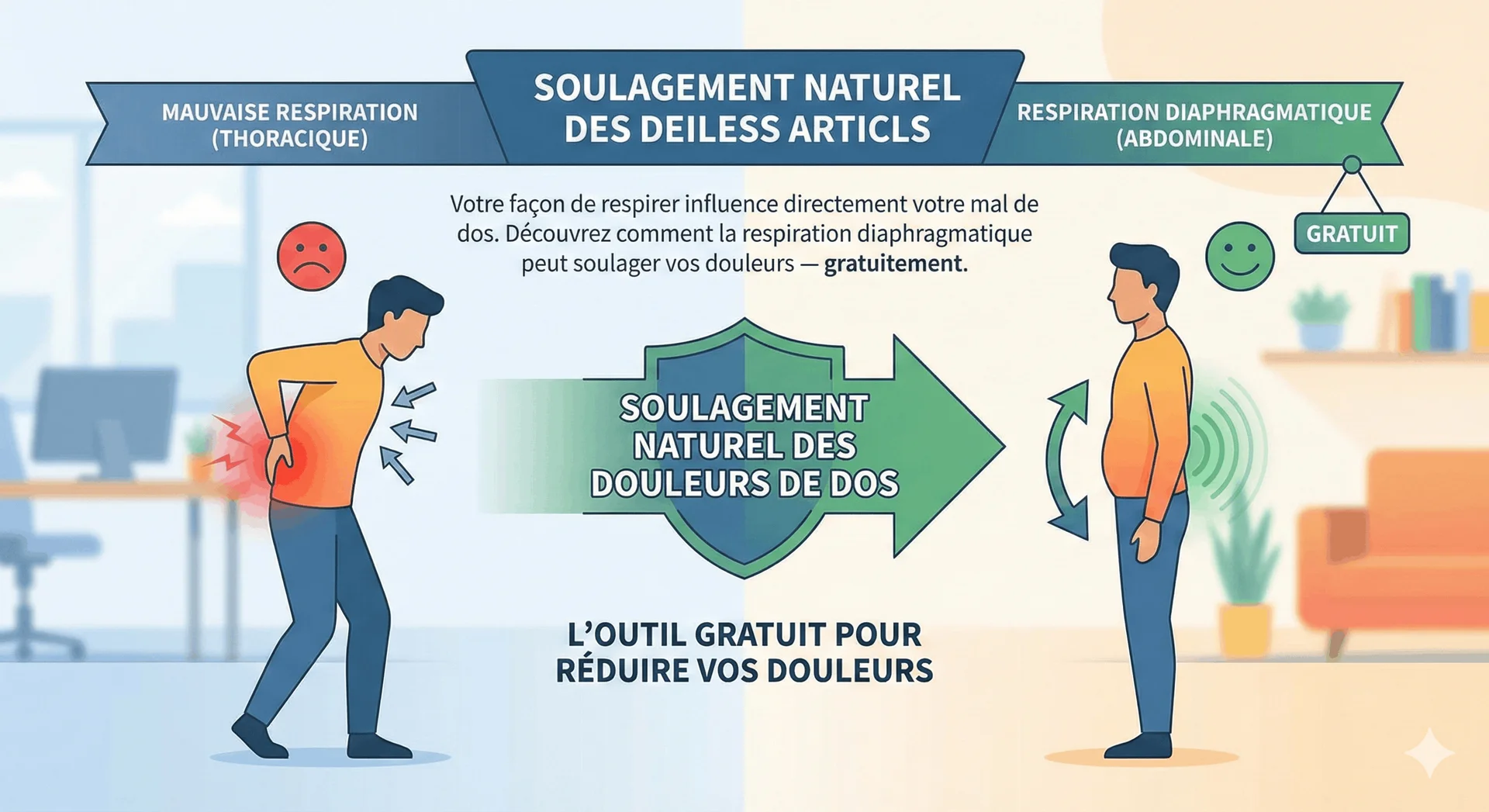 Respiration diaphragmatique : l'outil gratuit pour réduire vos douleurs de dos