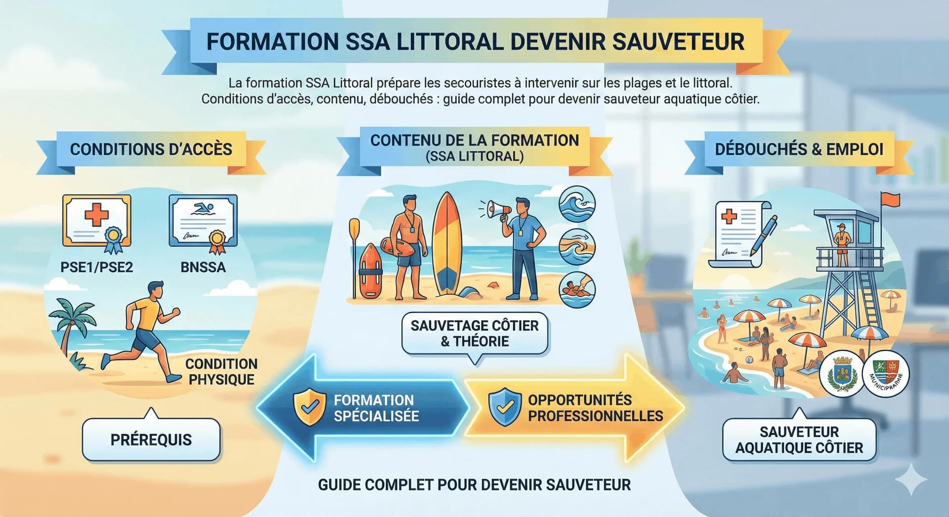 SSA Littoral : devenir nageur sauveteur sur les plages